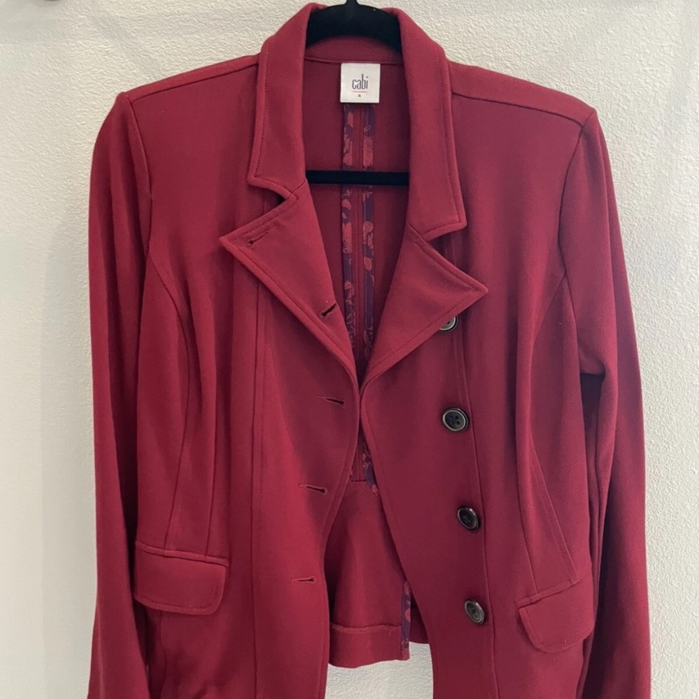 Cabi Outting Blazer-Cranberry-Size 4
